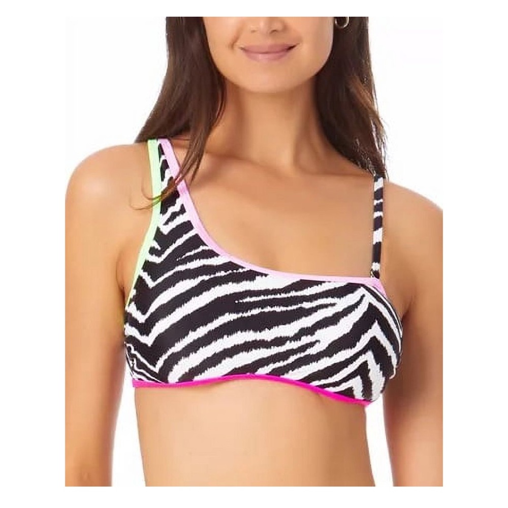 Zebra Printed One Shoulder Bikini Top - Picture 2 of 4